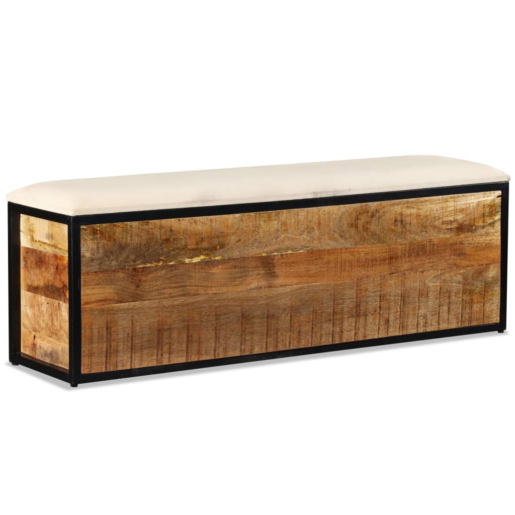 vidaXL Úložná lavica s 3 zásuvkami, masívne mangovníkové drevo, 120x30x40 cm