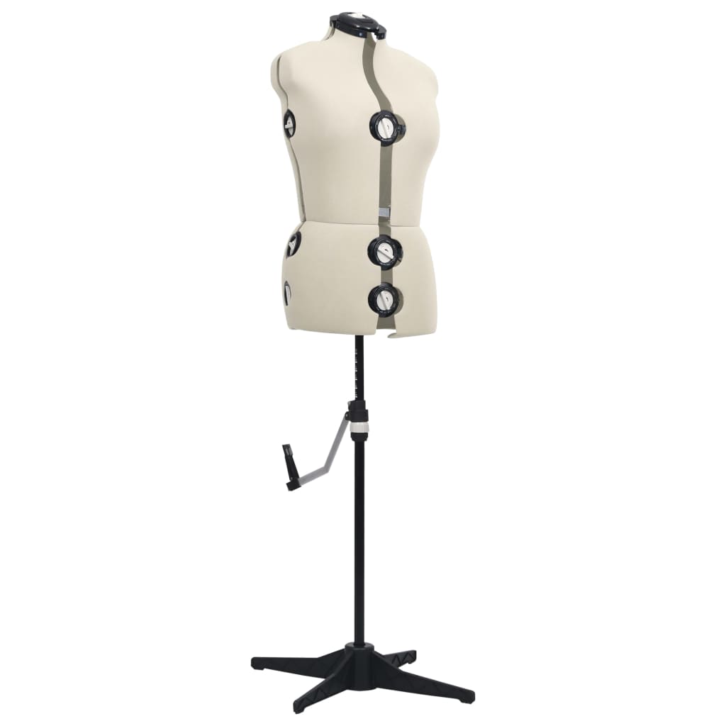 vidaXL Nastaviteľná figurína na šaty pre ženy krémová veľkosť M 40-46