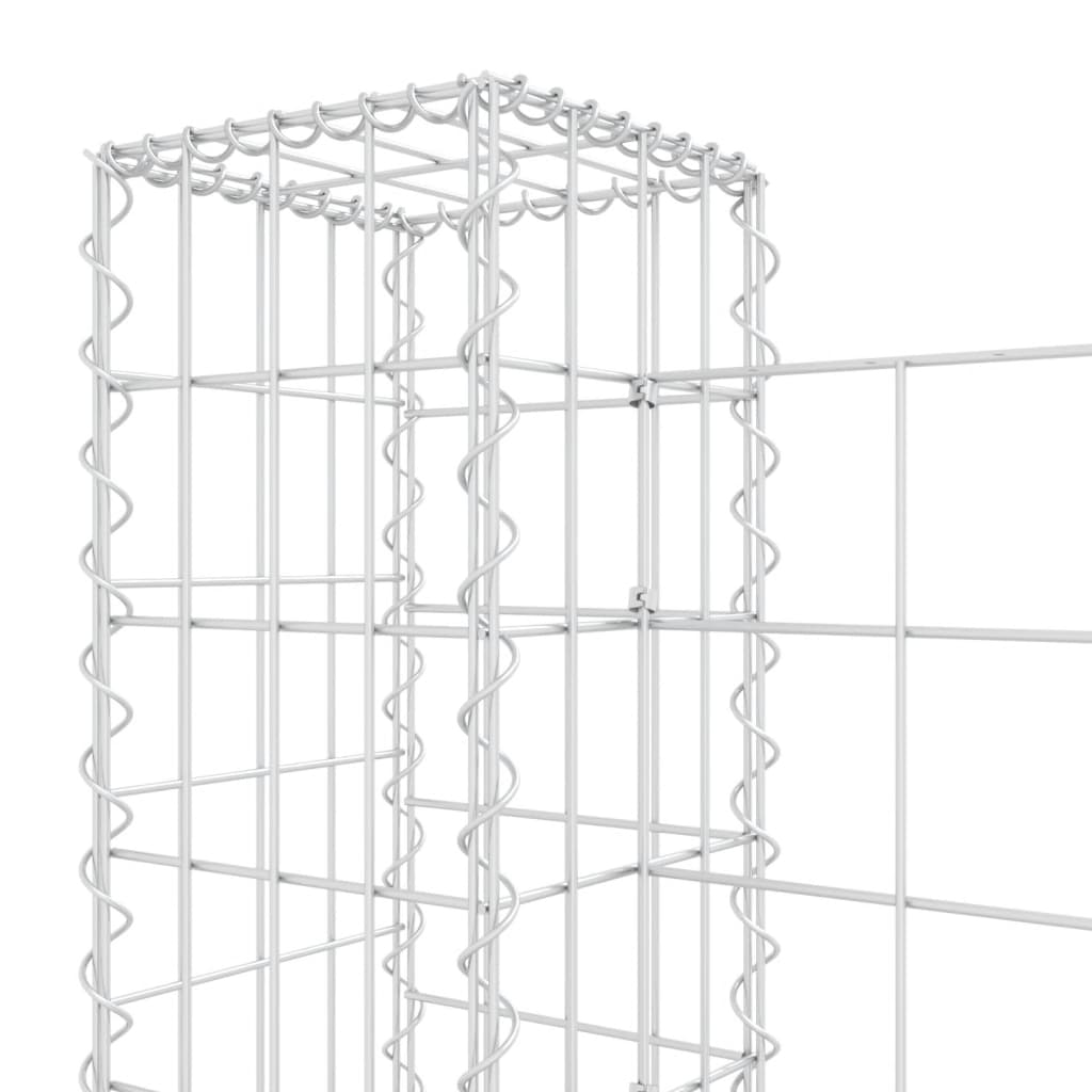 vidaXL Železný gabiónový kôš v tvare U s 5 stĺpmi 500x20x100 cm