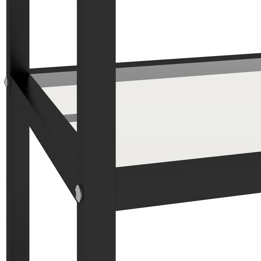 vidaXL Policový regál, čierny a priehľadný 100x36x168 cm, tvrdené sklo