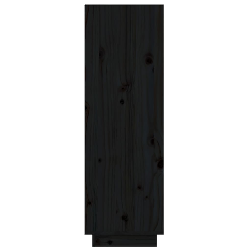 vidaXL Skrinka na topánky čierna 60x34x105 cm masívna borovica