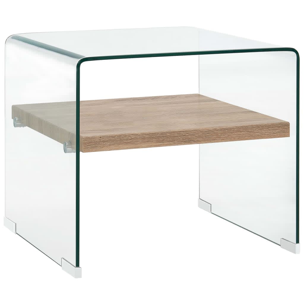 vidaXL Konferenčný stolík priehľadný 50x50x45 cm tvrdené sklo
