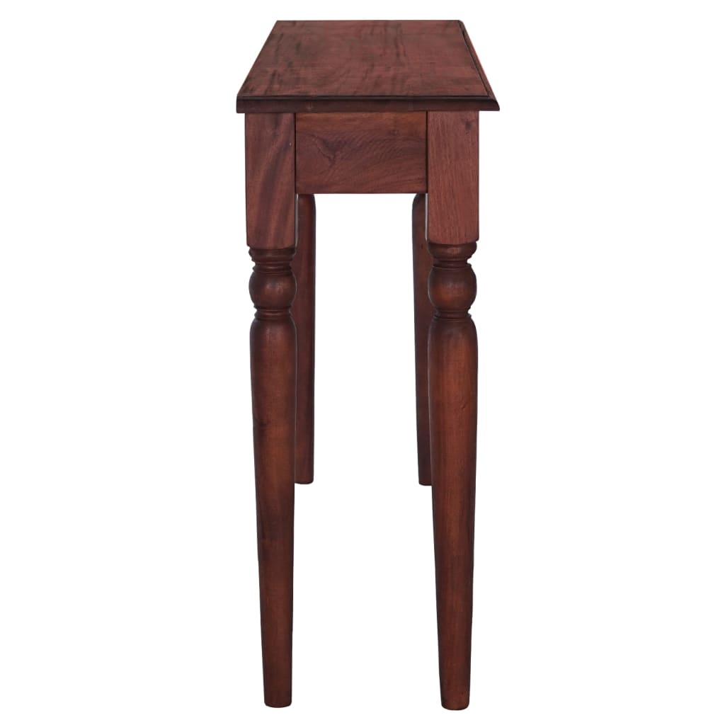 vidaXL Konzolový stolík klasický hnedý 110x30x75 cm mahagónový masív