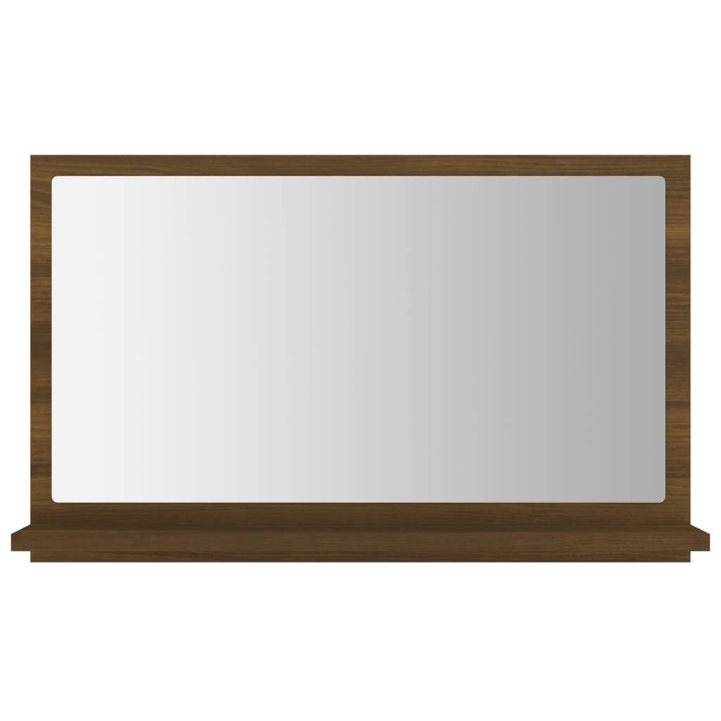 vidaXL Kúpeľňové zrkadlo hnedý dub 60x10,5x37 cm spracované drevo