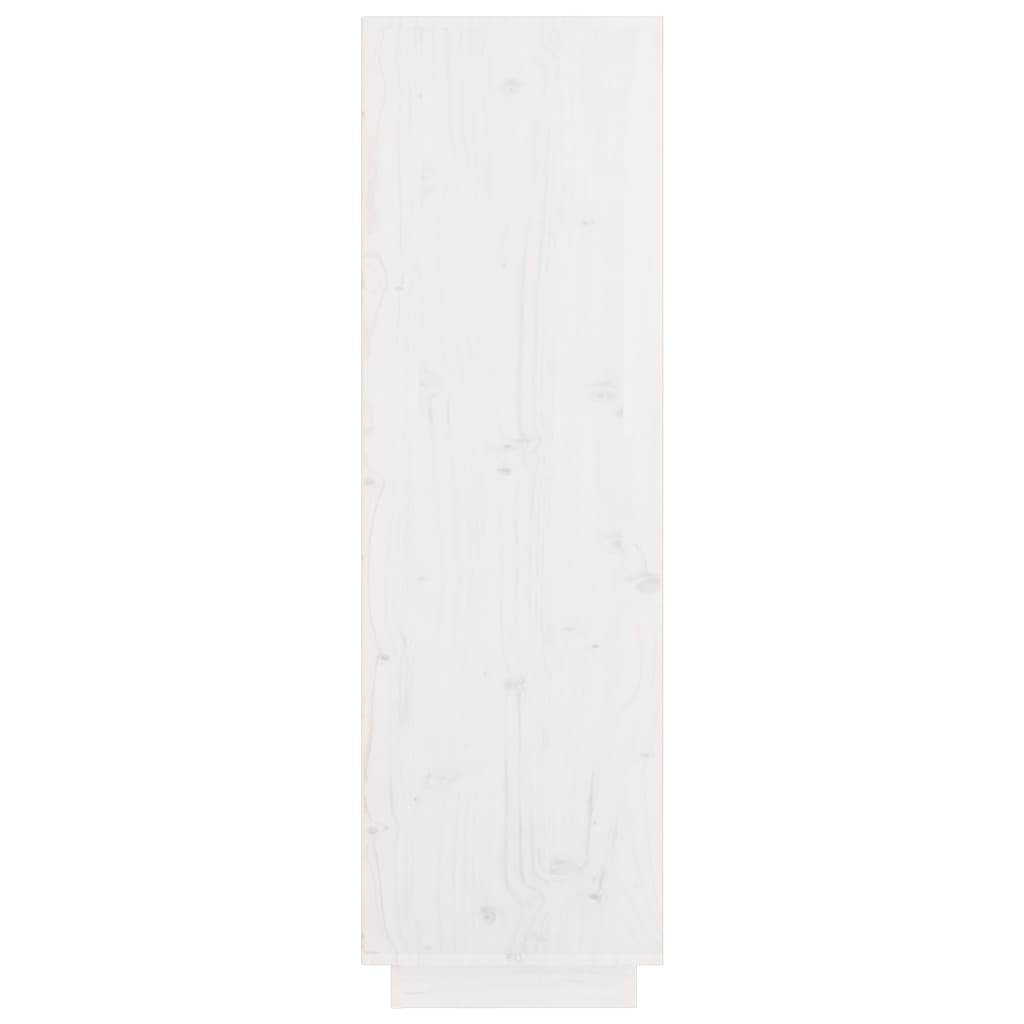 vidaXL Vysoká skrinka biela 74x35x117 cm masívna borovica