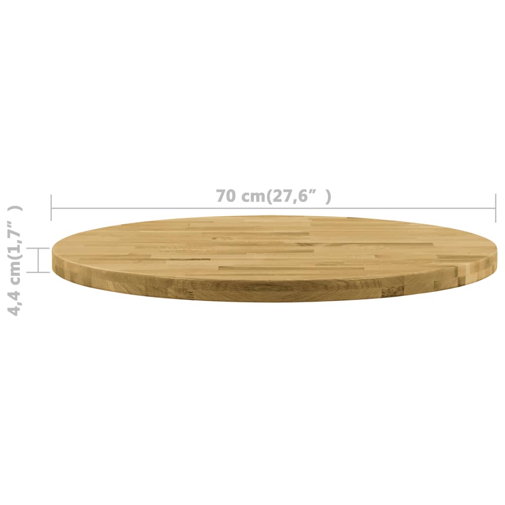 vidaXL Stolová doska dubové drevo okrúhla 44 mm 700 mm