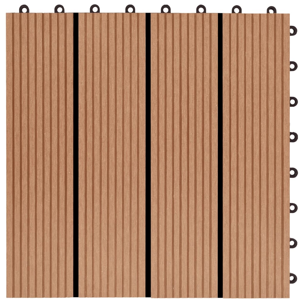 vidaXL Podlahová dlažba z WPC 11 ks 30x30 cm 1m2 farba teakového dreva
