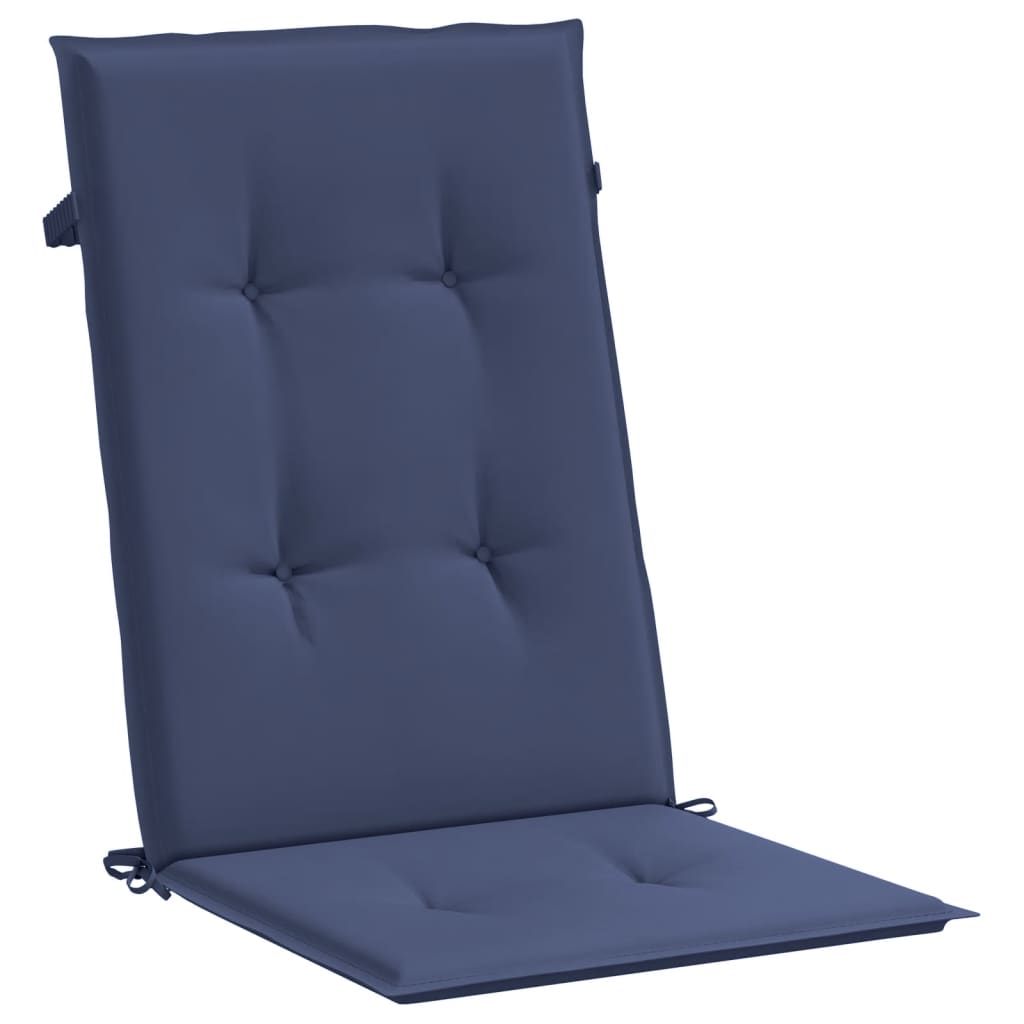 vidaXL Vankúše na stoličky s vysokým operadlom 4 ks námor. modré látka
