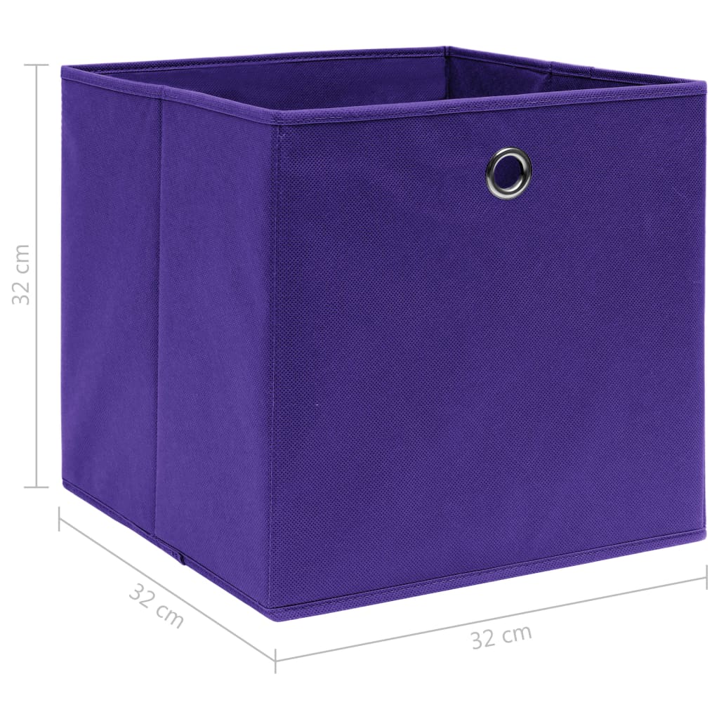 vidaXL Úložné boxy 10 ks, fialové 32x32x32 cm, látka