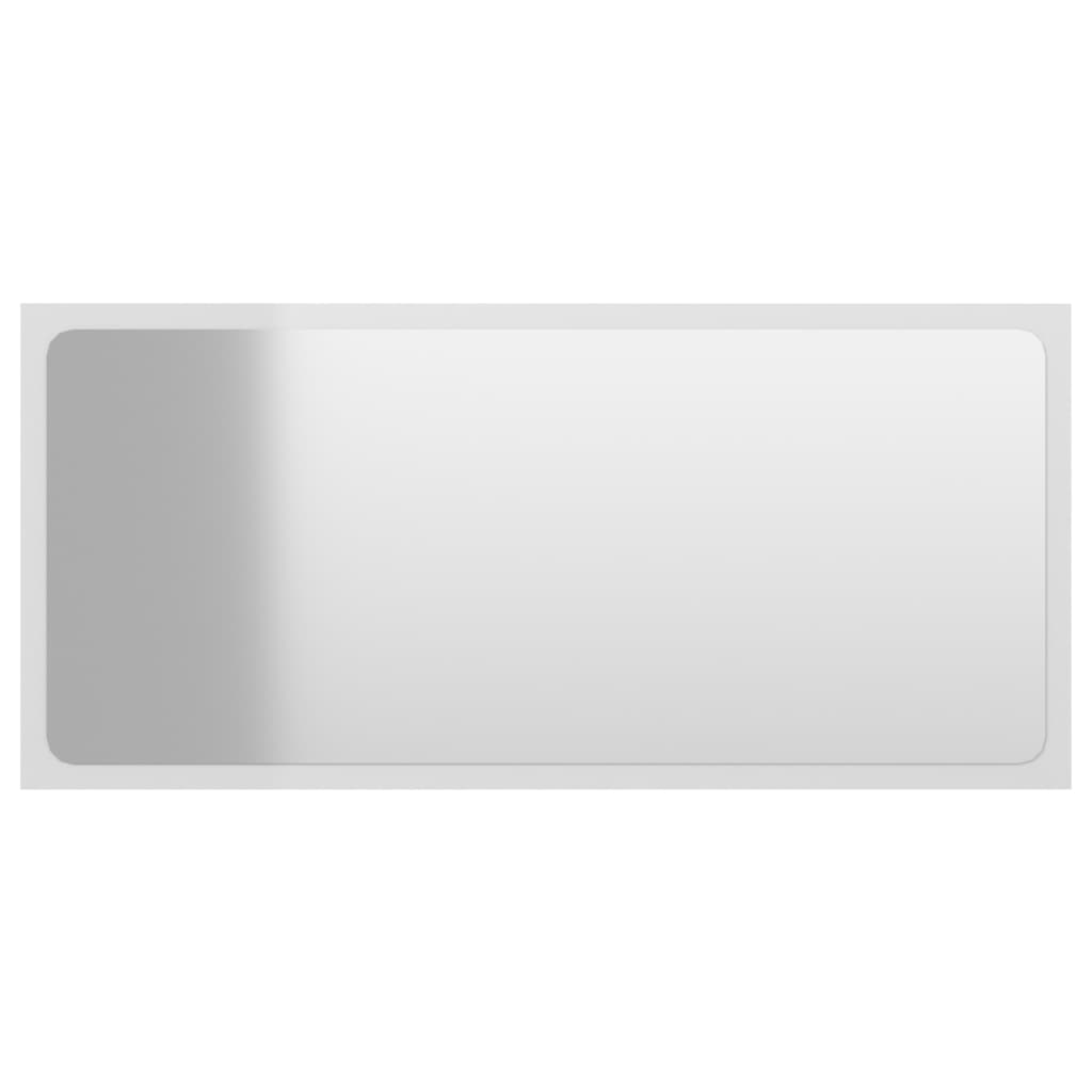 vidaXL Kúpeľňové zrkadlo, lesklé biele 80x1,5x37 cm, kompozitné drevo