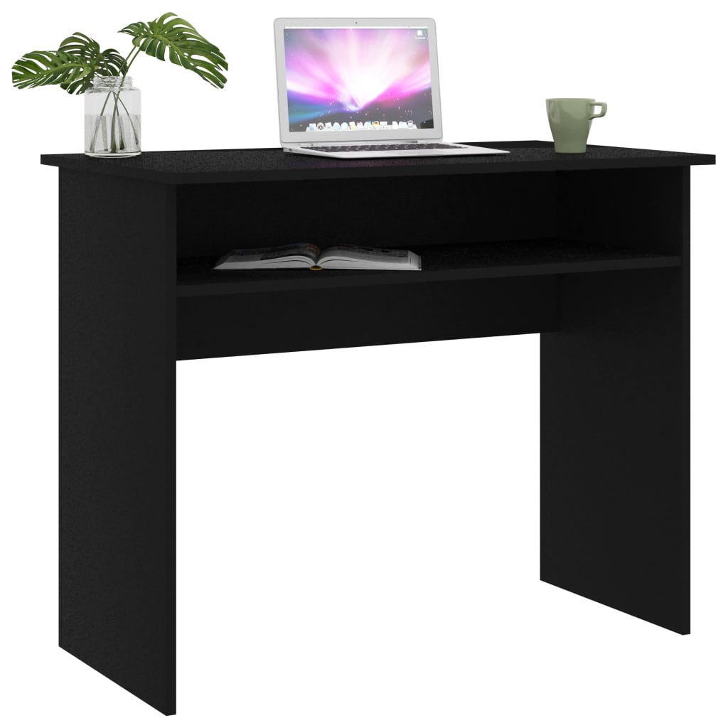 vidaXL Písací stôl, čierny 90x50x74 cm, drevotrieska