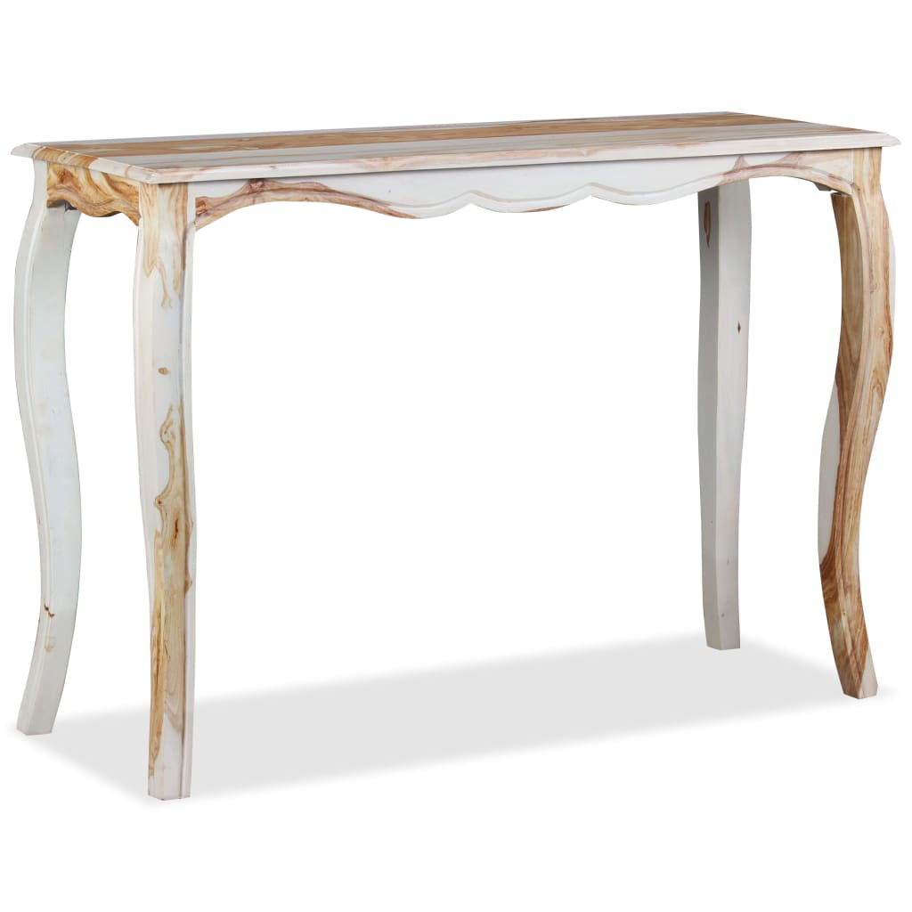 vidaXL Konzolový stolík, masívne sheeshamové drevo, 110x40x76 cm
