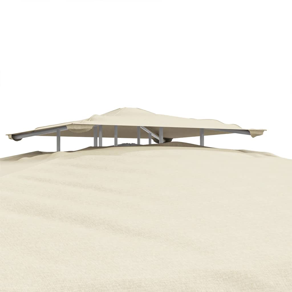 vidaXL Altánok s dvojitou strechou krémový 3x3x2,68 m látka