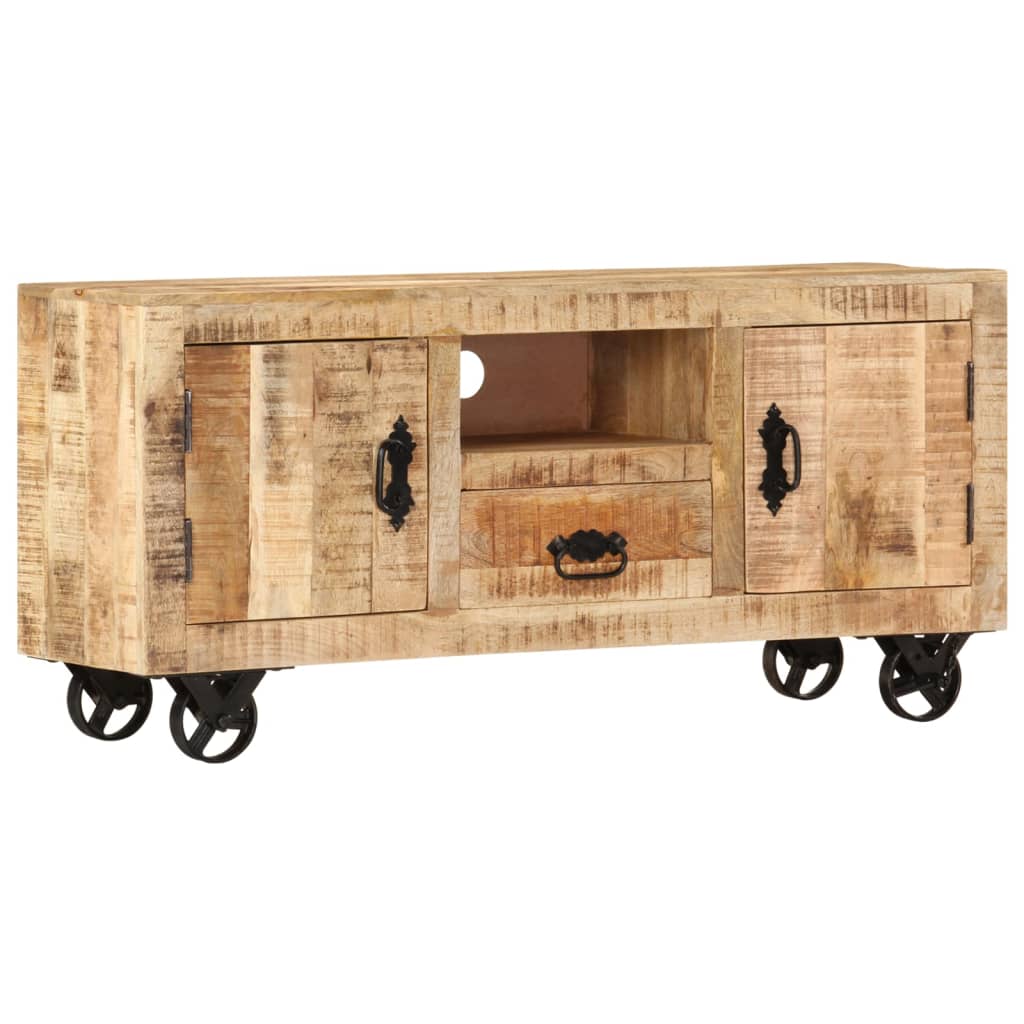 vidaXL TV stolík, surové mangové drevo 110x30x50 cm