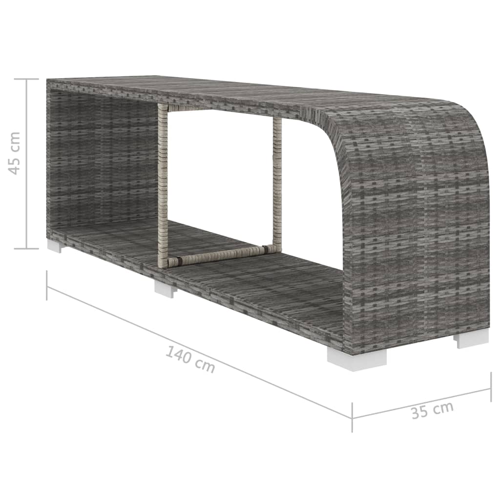 vidaXL 8-dielna záhradná sedacia súprava s podložkami, polyratan, sivá
