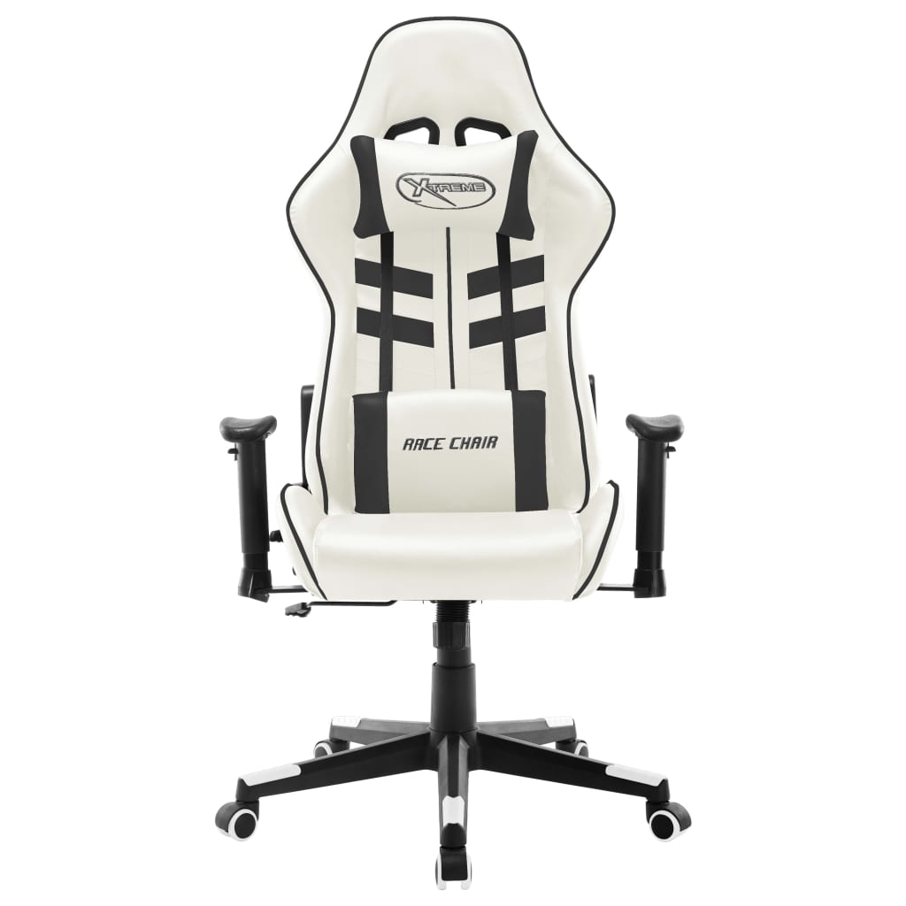 vidaXL Herná stolička bielo-čierna umelá koža