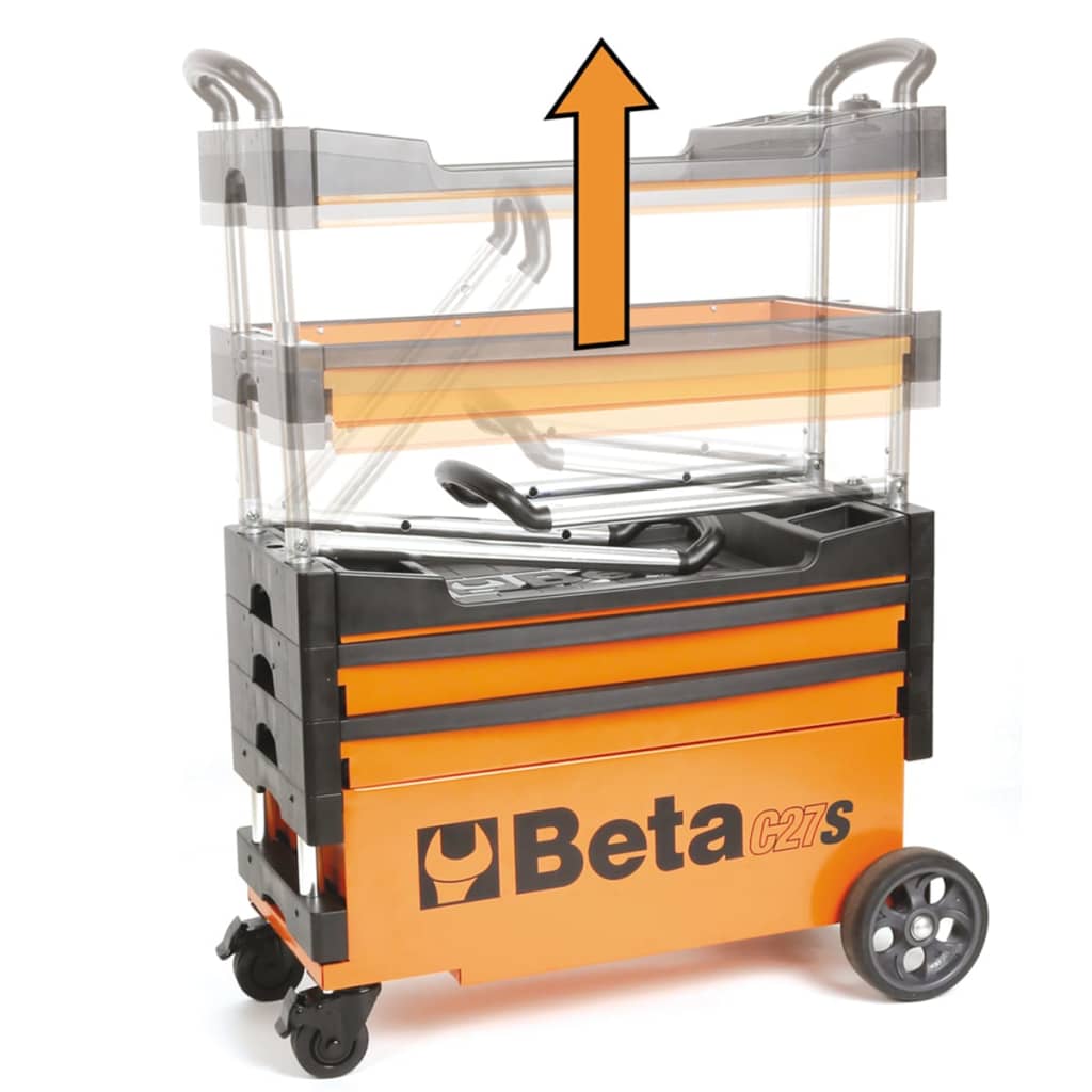 Beta Tools Skladací vozík na náradie "C27S-O", oranžový, oceľ, 027000201