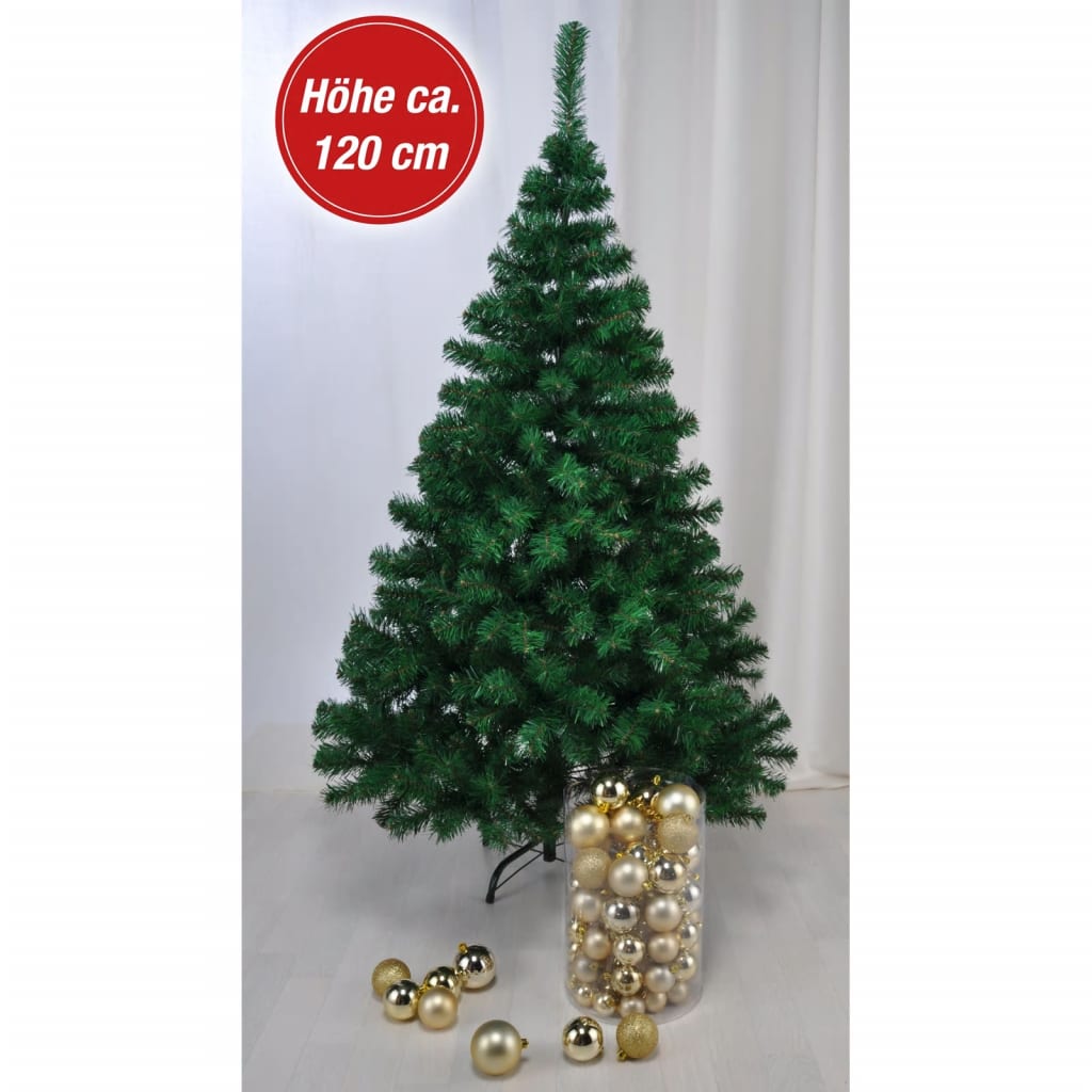 HI Vianočný stromček s kovovým podstavcom, zelený 120 cm