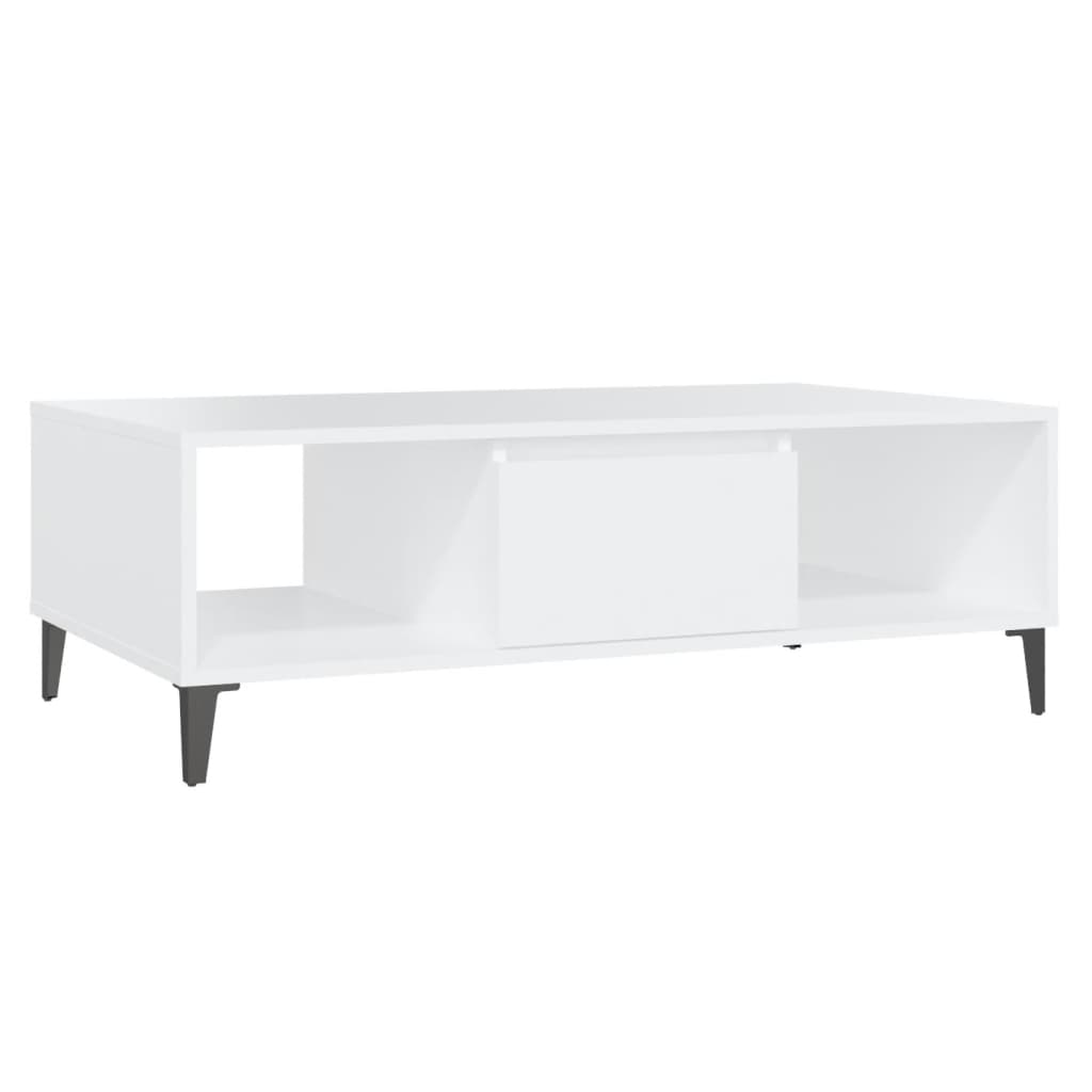 vidaXL Konferenčný stolík biely 103,5x60x35 cm drevotrieska
