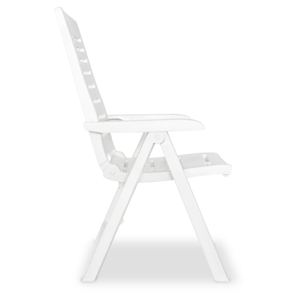vidaXL Sklápacie záhradné stoličky 4 ks, plast, biele