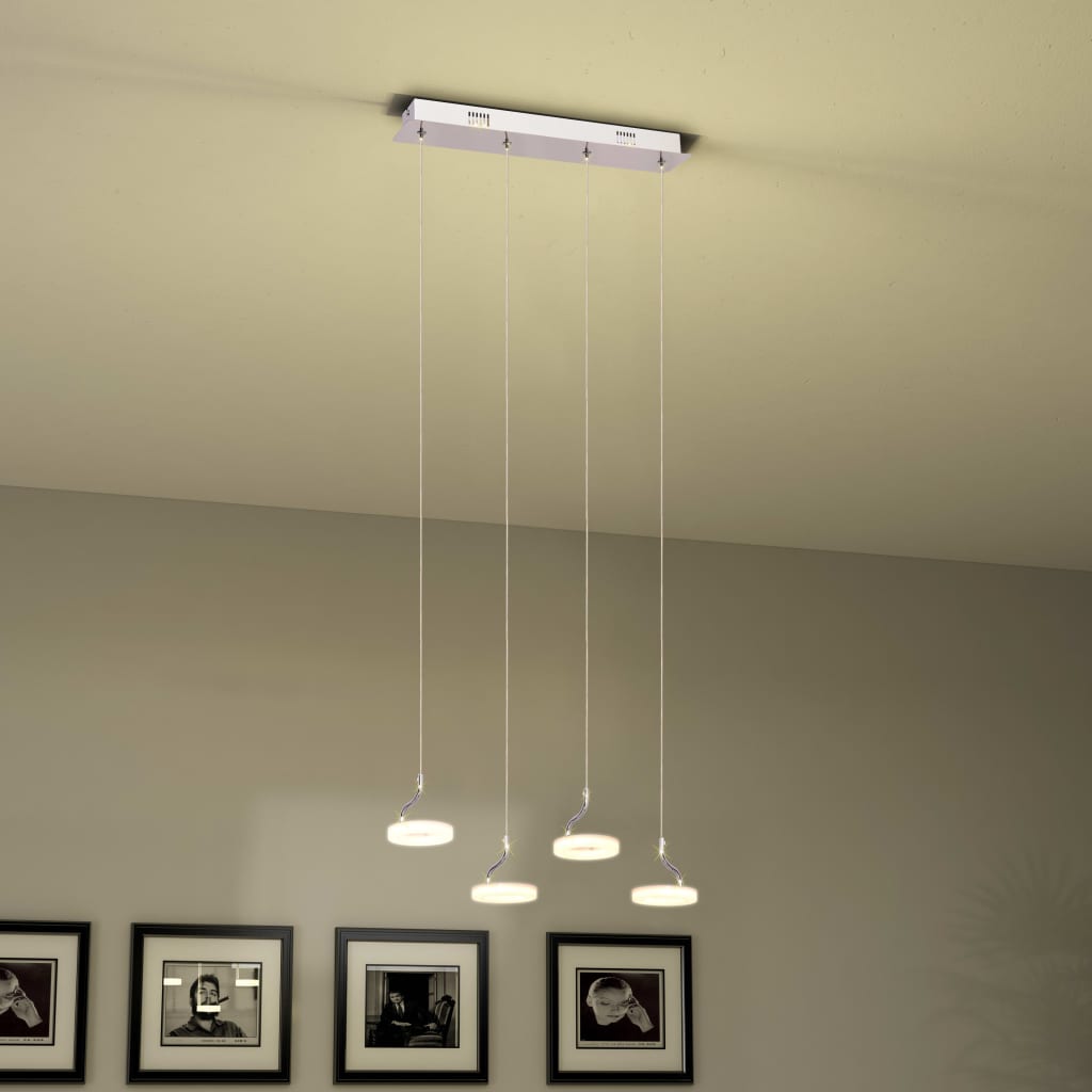 vidaXL Závesné LED svietidlo so 4 svetlami, teplé biele svetlo