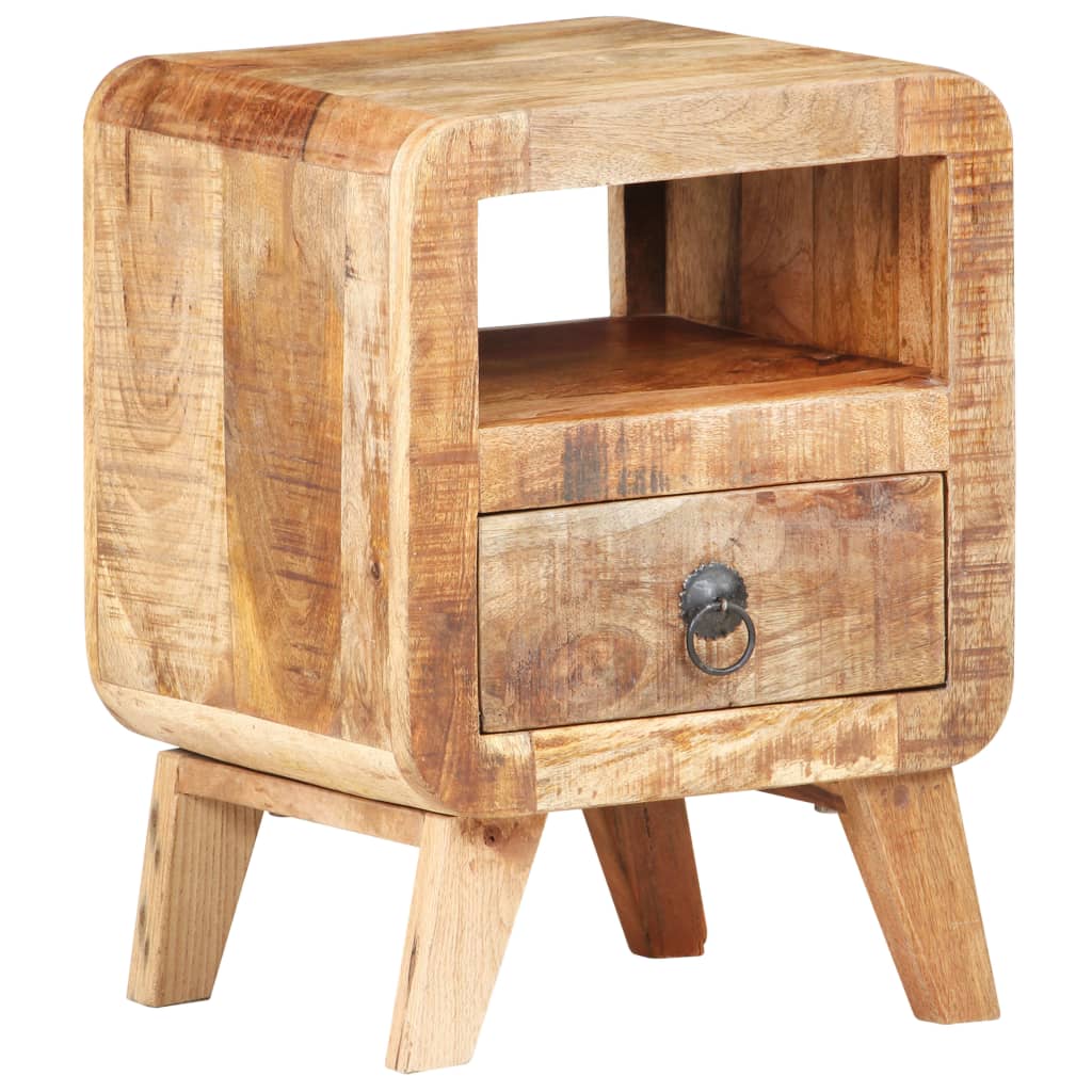 vidaXL Nočný stolík 30x30x41 cm surové mangovníkové drevo