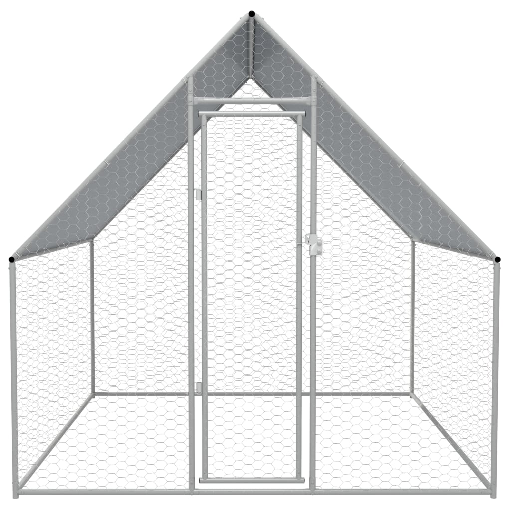 vidaXL Vonkajšia klietka pre sliepky 2x2x1,92 m, pozinkovaná oceľ