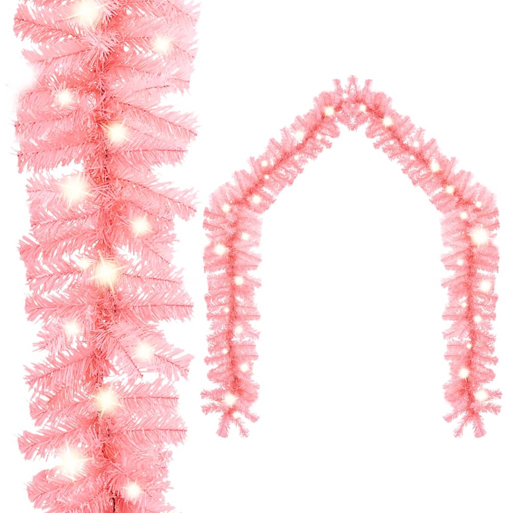 vidaXL Vianočná girlanda s LED svetielkami 10 m ružová