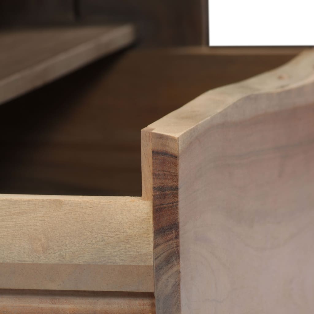vidaXL Konferenčný stolík sivý 90x50x40 cm akáciové drevo s prirodzene tvarovanými hranami