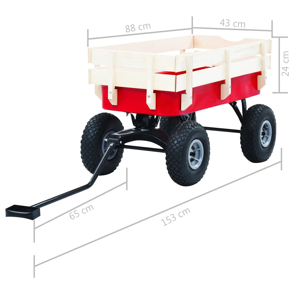 vidaXL Ručný vozík červený 150 kg