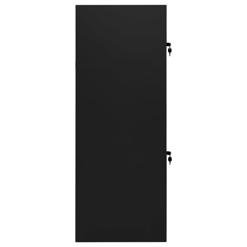 vidaXL Skriňa na sedlo čierna 53x53x140 cm oceľová