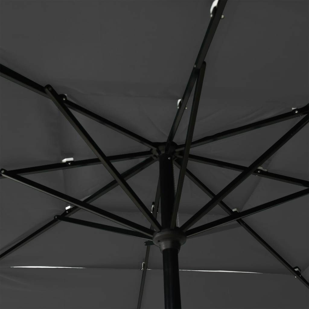 vidaXL 3-stupňový slnečník s hliníkovou tyčou antracitový 2,5x2,5 m