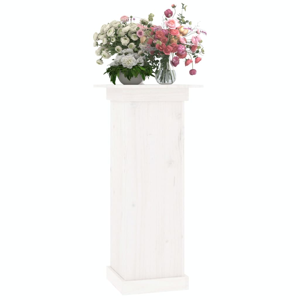 vidaXL Stojan na kvetiny biely 40x40x90 cm masívna borovica