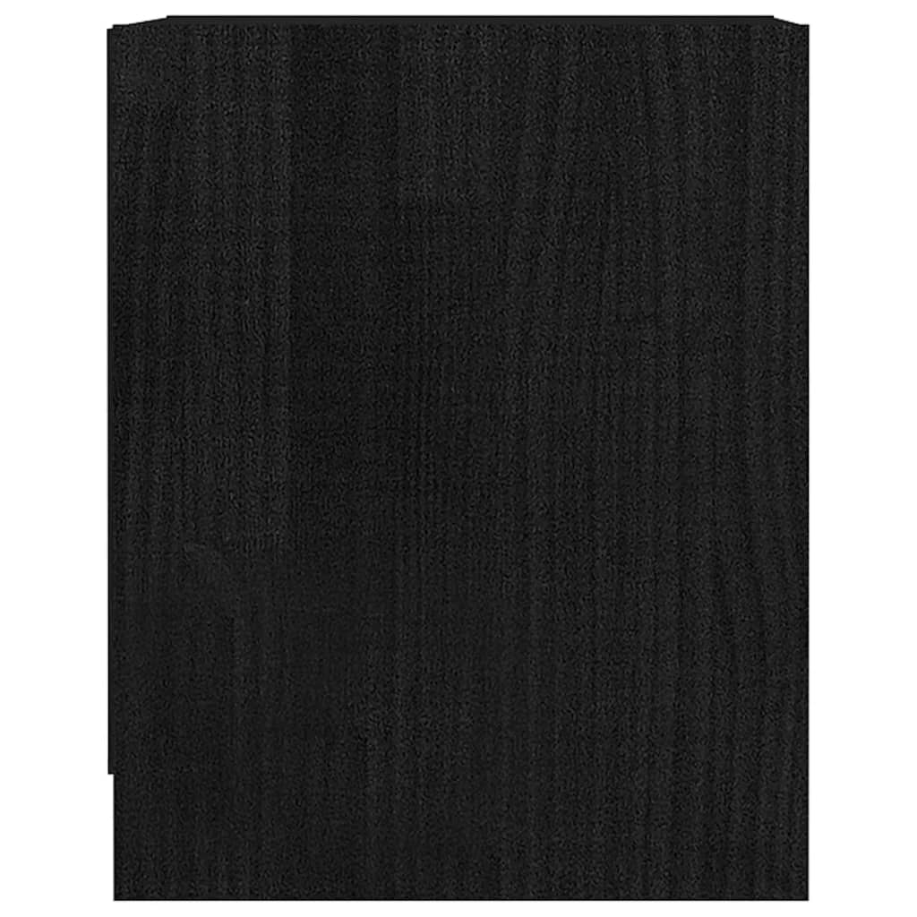 vidaXL Nočný stolík čierny 35,5x33,5x41,5 cm borovicový masív