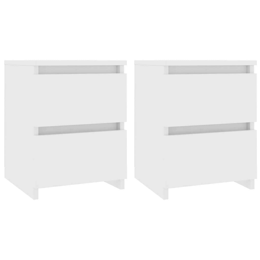 vidaXL Nočné stolíky 2 ks biele 30x30x40 cm drevotrieska