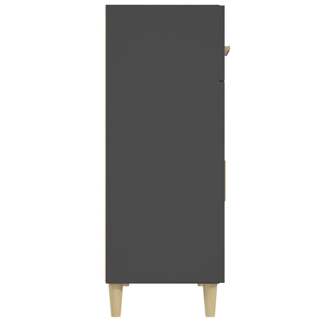 vidaXL Komoda čierna 69,5x34x89 cm spracované drevo