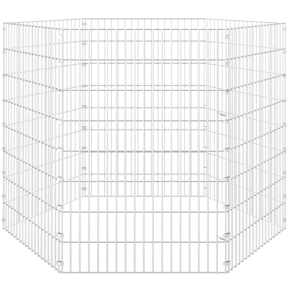 vidaXL 6-panelová klietka pre králiky 54x80 cm pozinkované železo