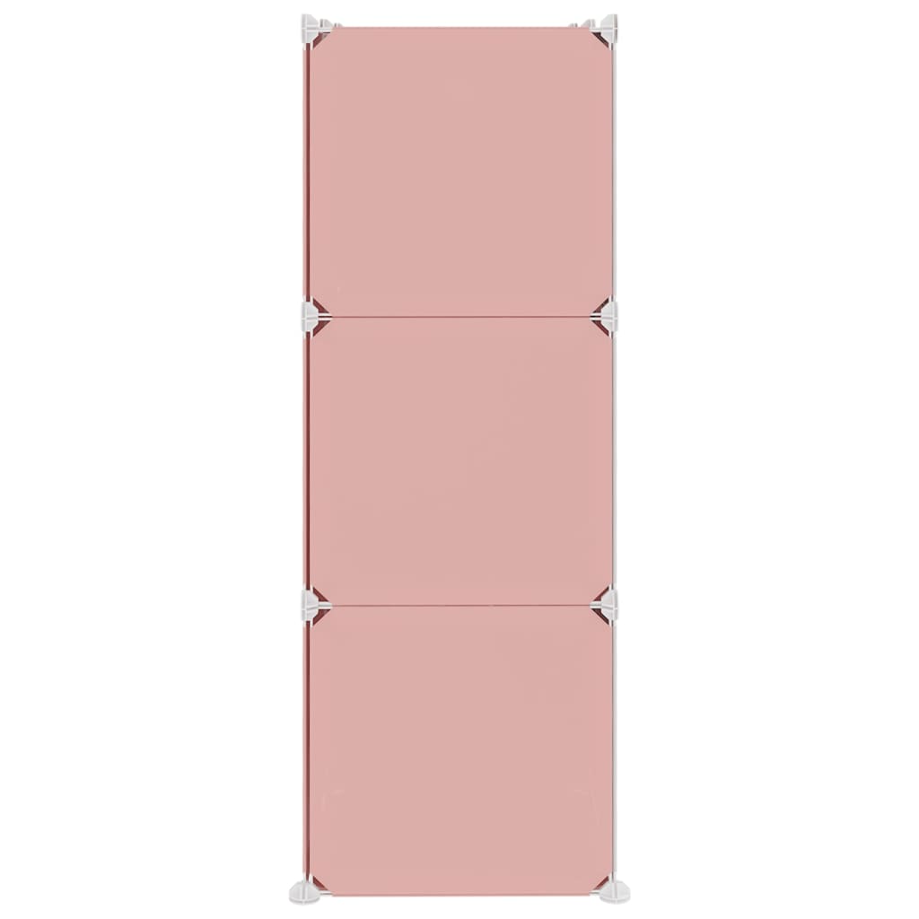 vidaXL Úložná skrinka v tvare kociek pre deti so 6 kockami ružová PP