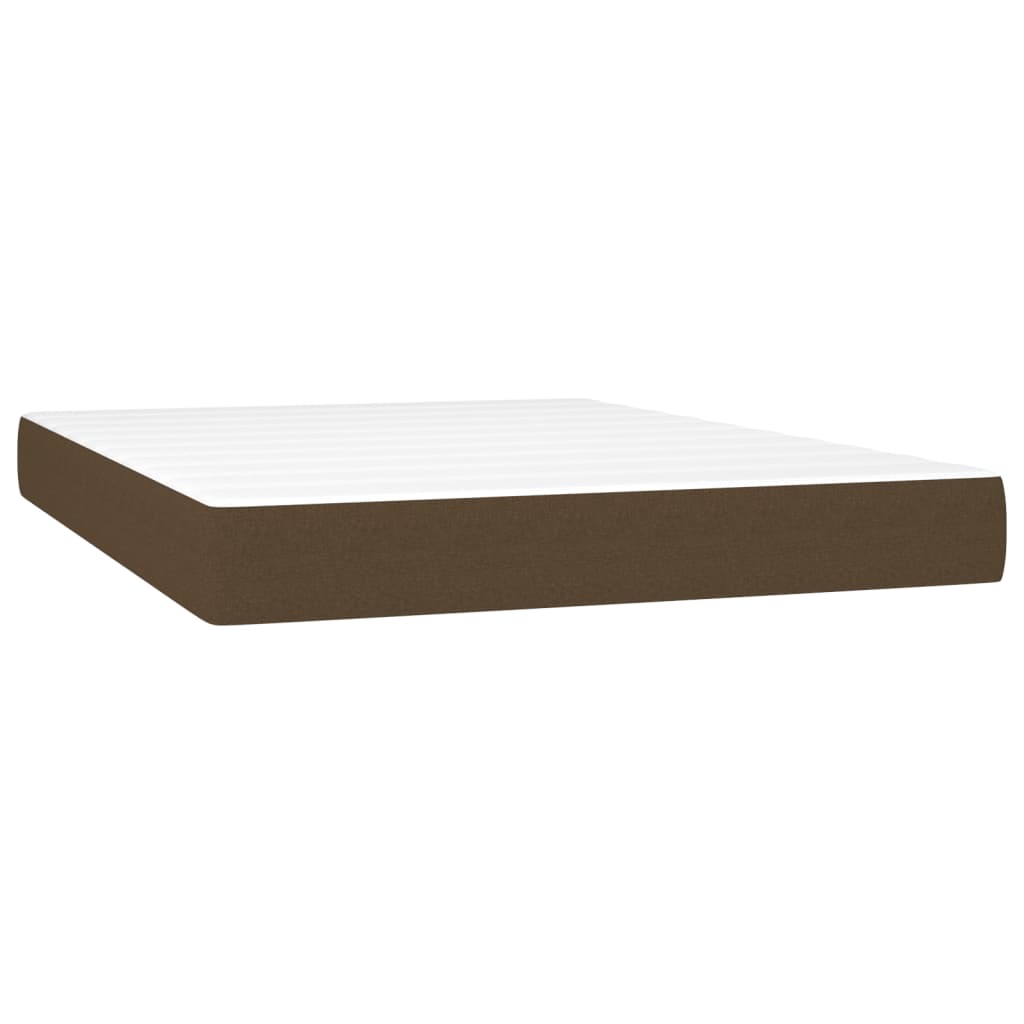 vidaXL Boxspring posteľ s matracom tmavohnedá 140x190 cm látka