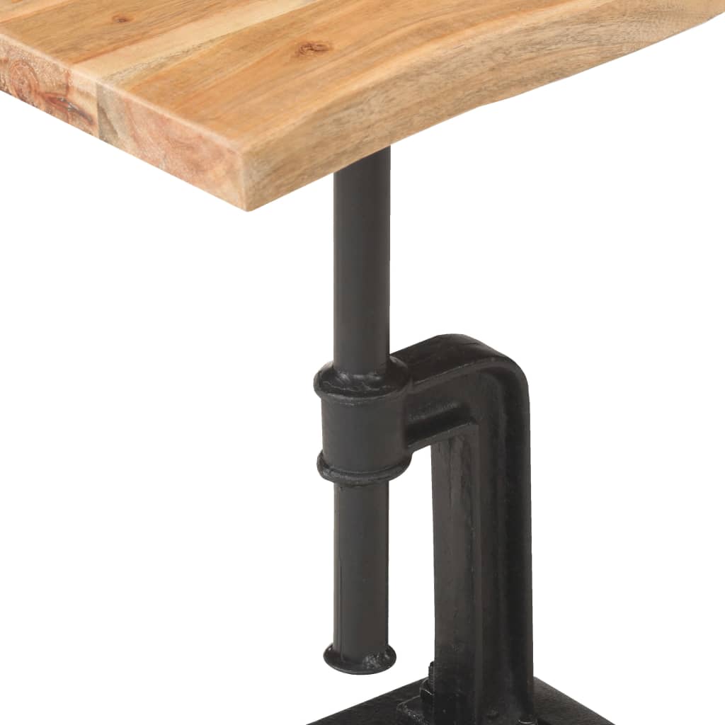 vidaXL Príručný stolík, prírodný 45x35x48 cm, akáciový masív a liatina