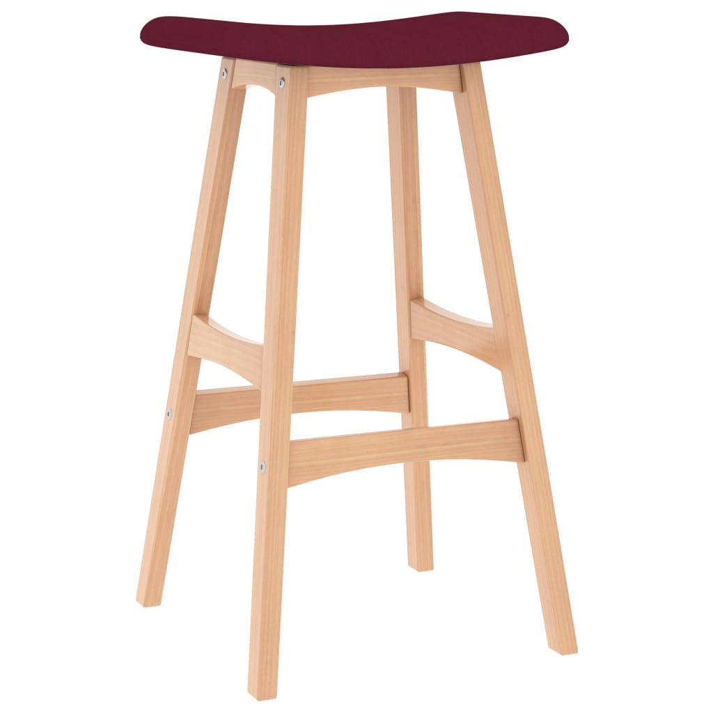 vidaXL Barové stoličky 2 ks vínovo-červené látkové
