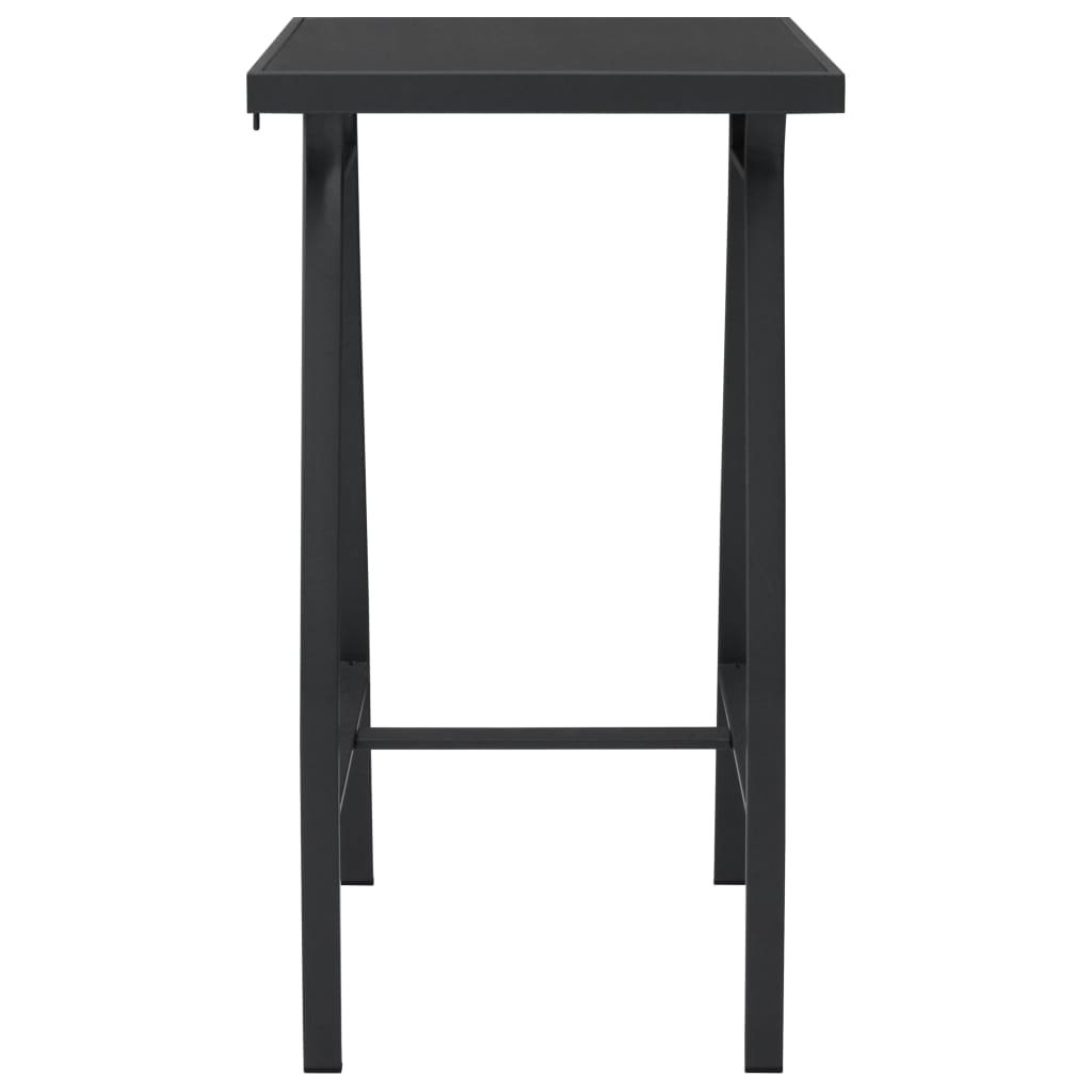 vidaXL Záhradný barový stôl čierny 60x60x110 cm tvrdené sklo