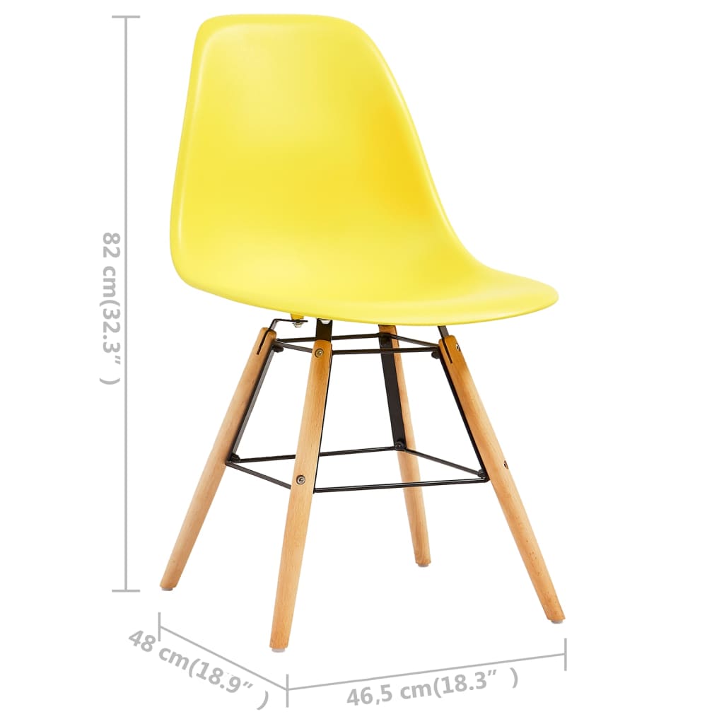 vidaXL Jedálenské stoličky 6 ks, žlté, plast