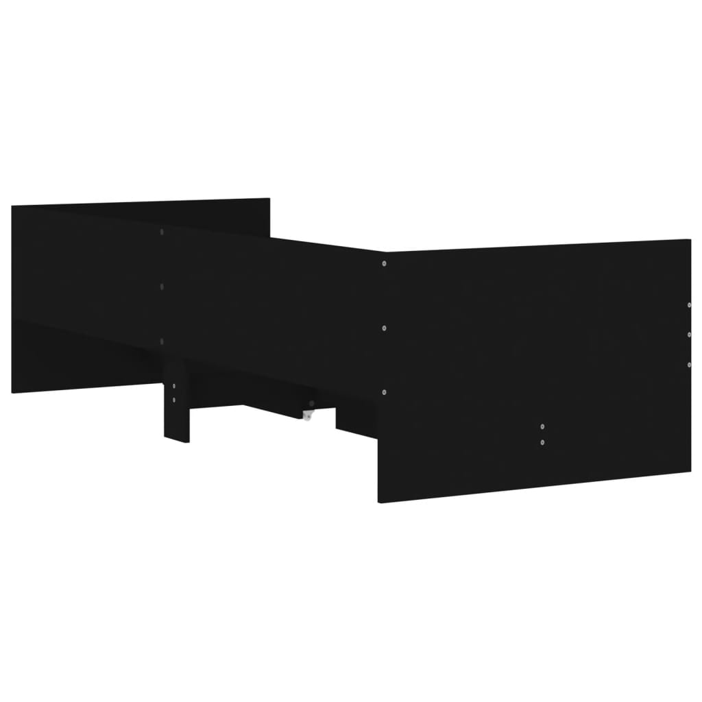 vidaXL Rám postele so zásuvkami čierny 75x190 cm malé jednolôžko