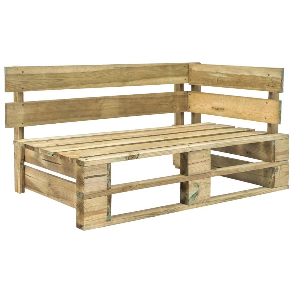 vidaXL Rohová záhradná lavička z paliet, drevo