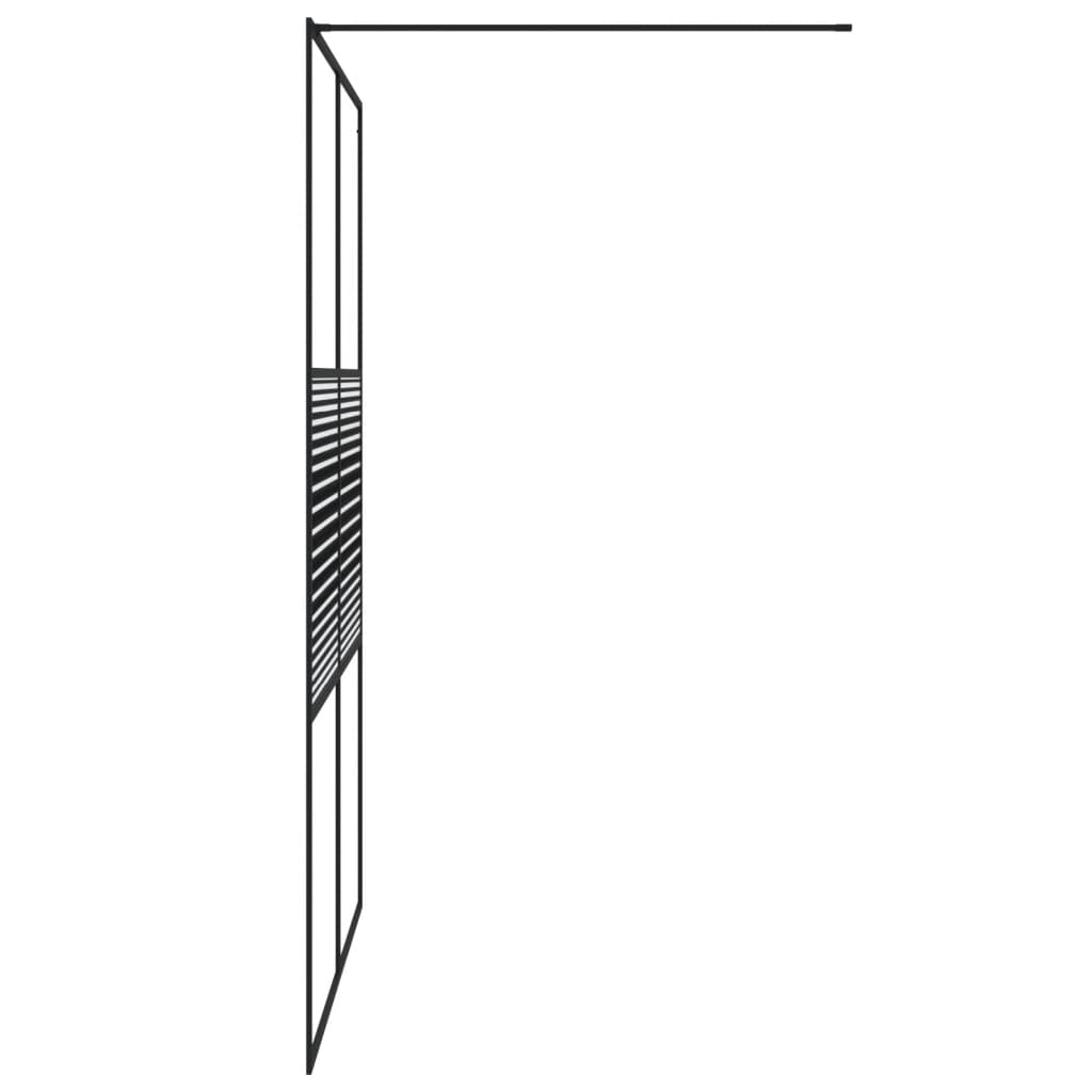 vidaXL Sprchová zástena čierna 140x195 cm priehľadné ESG sklo