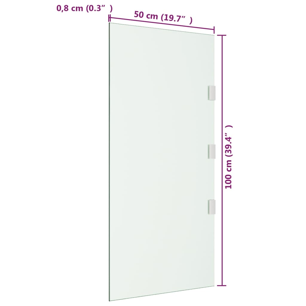 vidaXL Bočný panel pre striešku dverí priehľadný 50x100cm tvrdené sklo