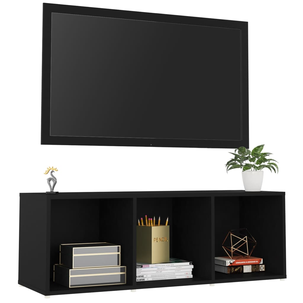 vidaXL TV skrinka, čierna 107x35x37 cm, kompozitné drevo