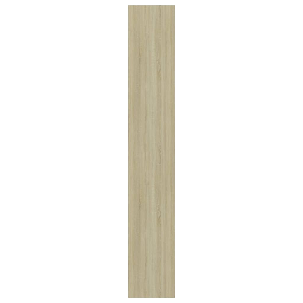 vidaXL Knižnica, 5 políc, biela a sonoma 60x30x189cm, kompozitné drevo