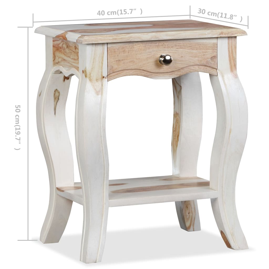 vidaXL Nočný stolík, sheeshamový masív 40x30x50 cm